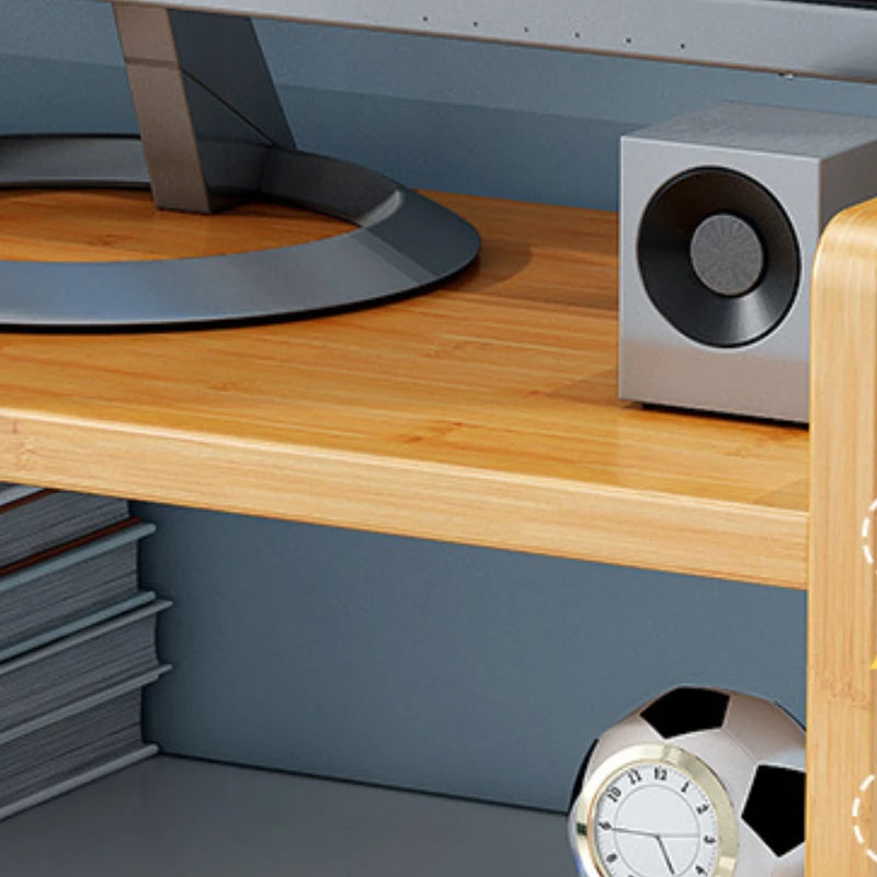 Elegant Bamboo Monitor Stand with Desk Organizer
