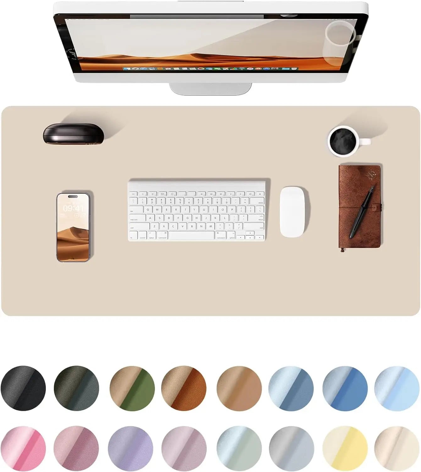 Premium PU Leather Desk Pad Protector