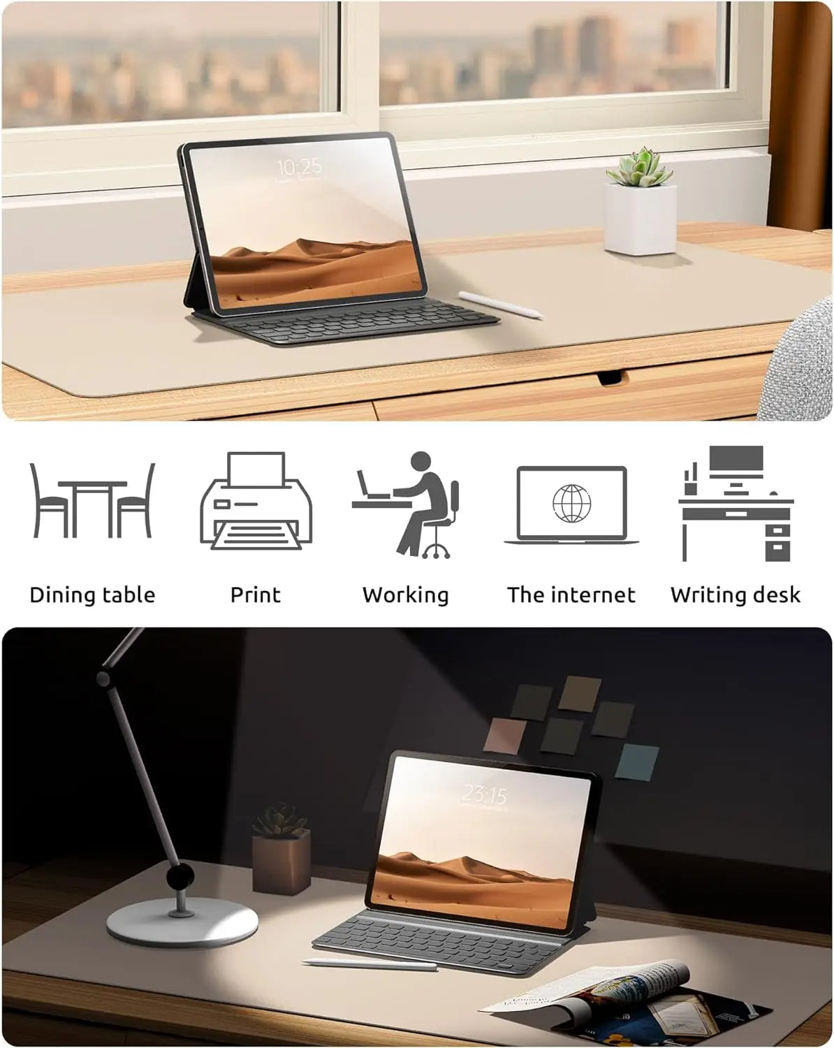 Premium PU Leather Desk Pad Protector