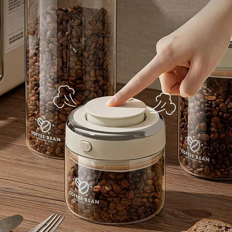 Premium Airtight Glass Coffee Bean Canister