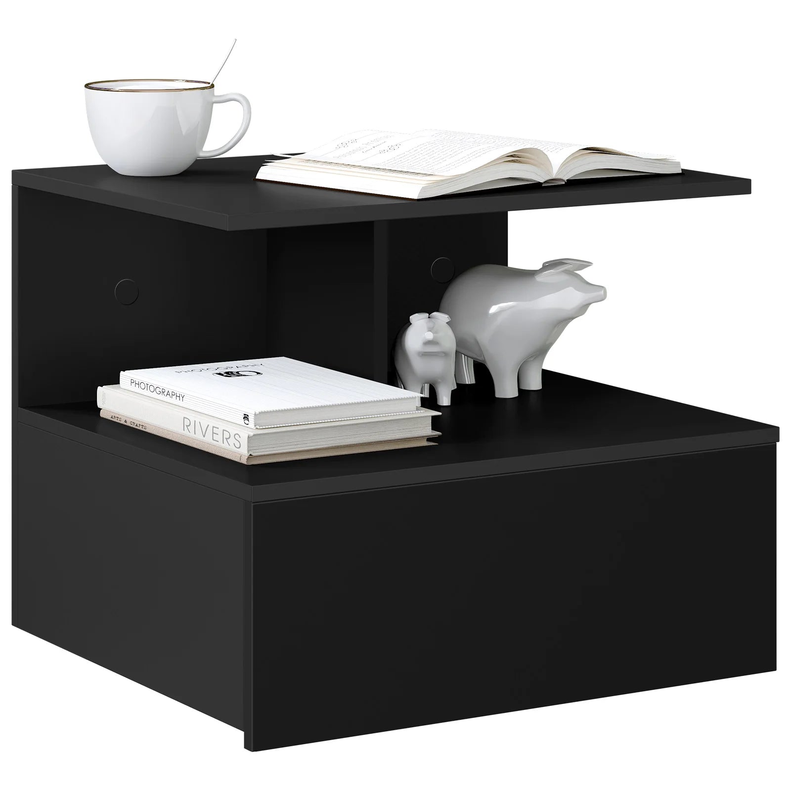 Sleek Floating Bedside Table with Drawer