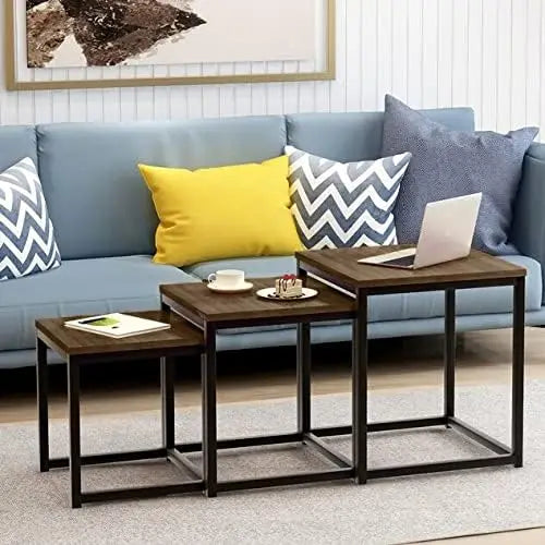 Compact Modern Nesting Coffee Table Set - Space Saver