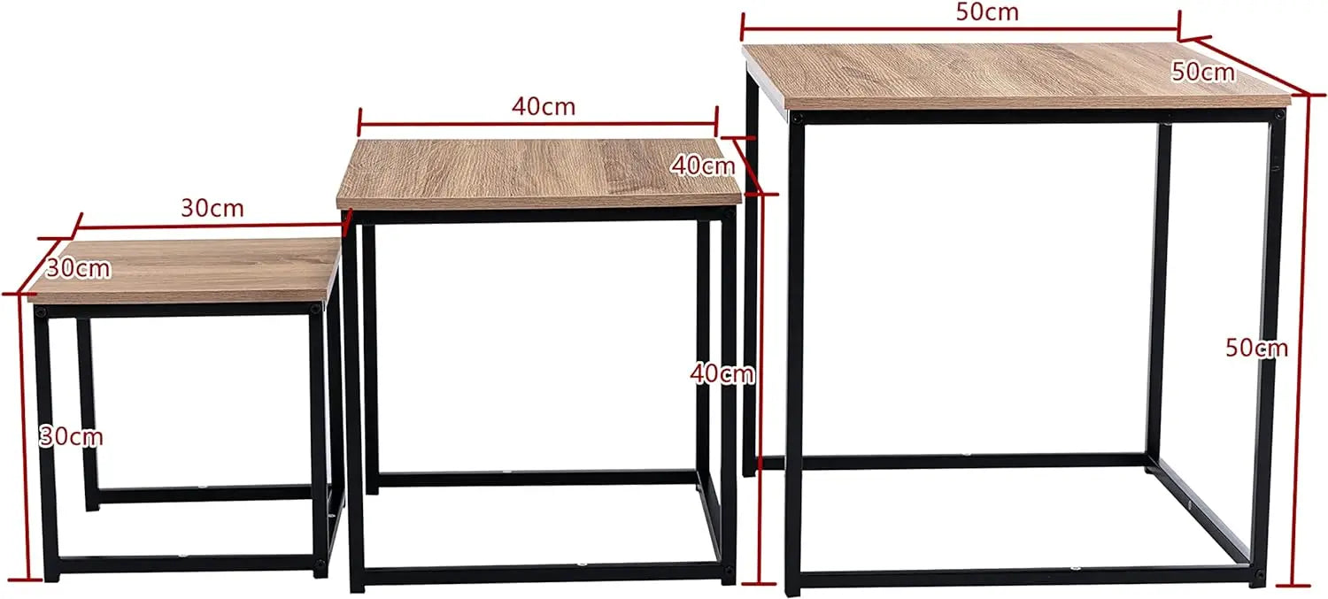 Compact Modern Nesting Coffee Table Set - Space Saver