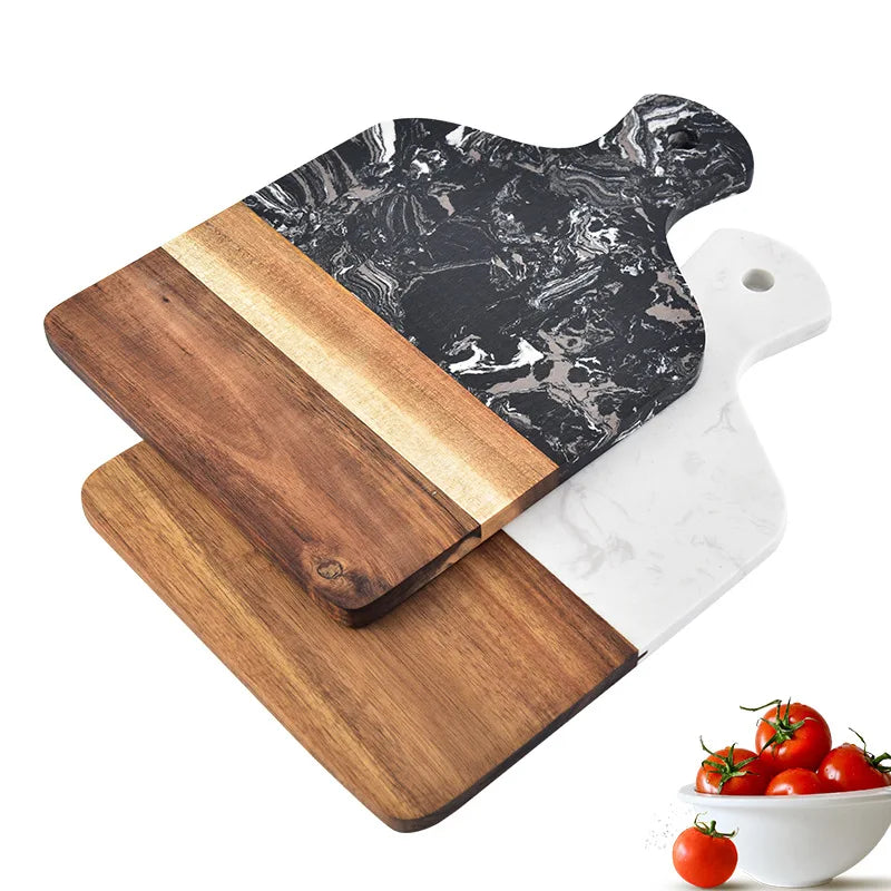 Elegant Acacia Wood & Marble Chopping Board