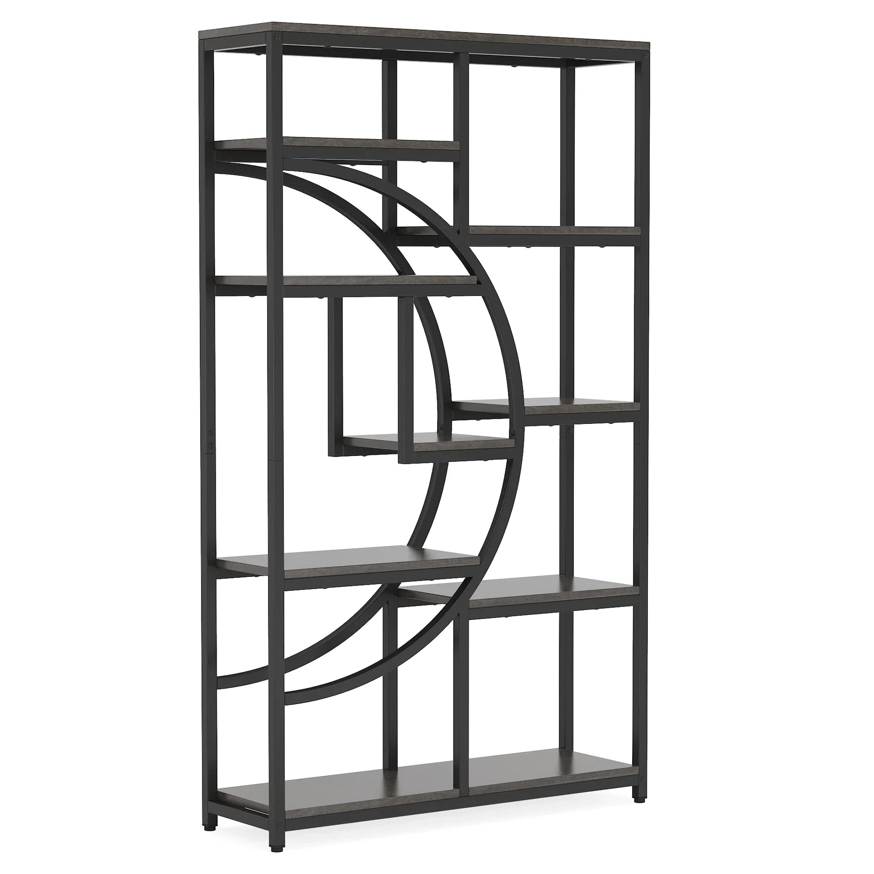 Tribesigns Bookshelf Industrial 5 Tier Etagere Bookcase, Freestanding Tall Bookshelves Display Shelf Storage Organizer