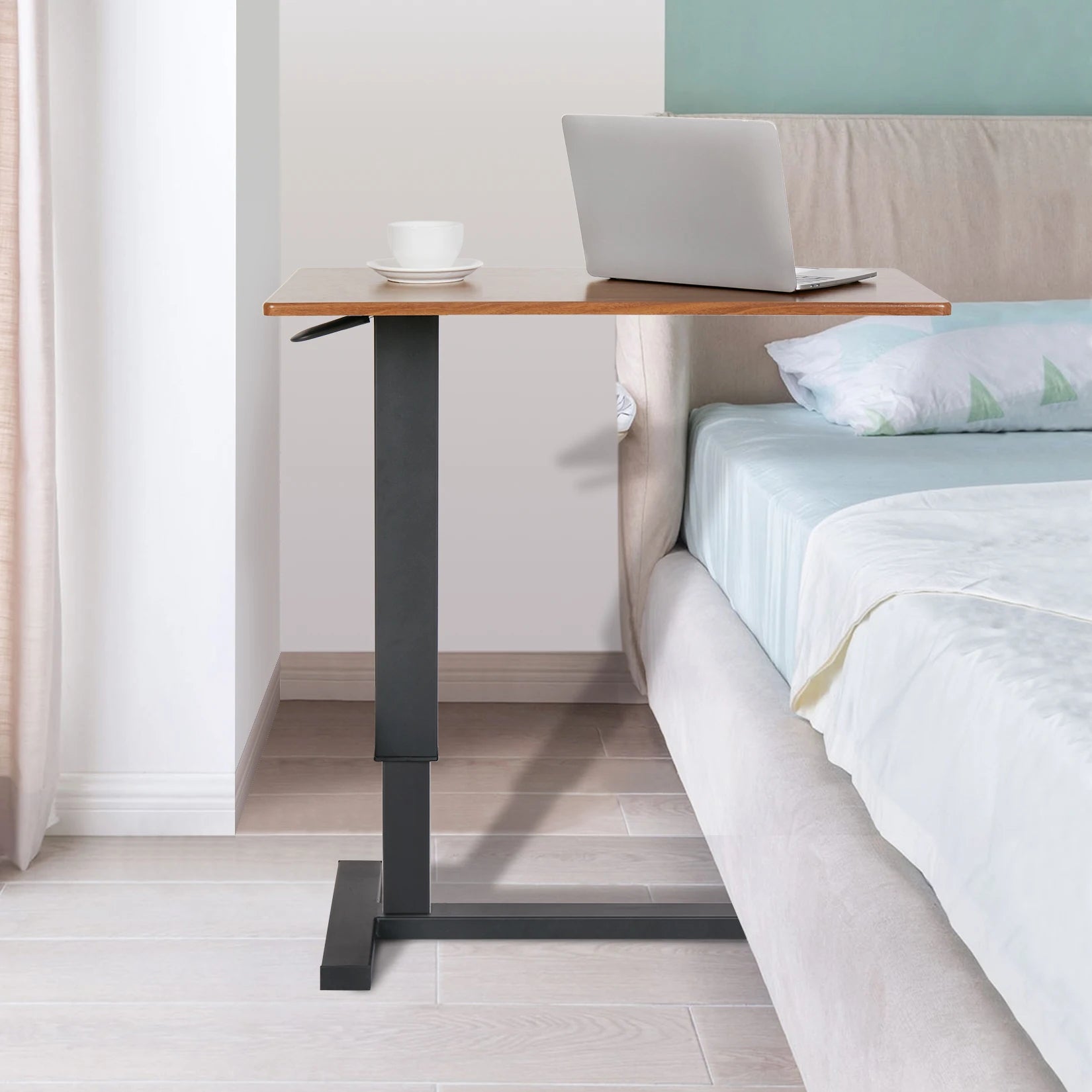 Versatile Adjustable Overbed Table with Hidden Wheels