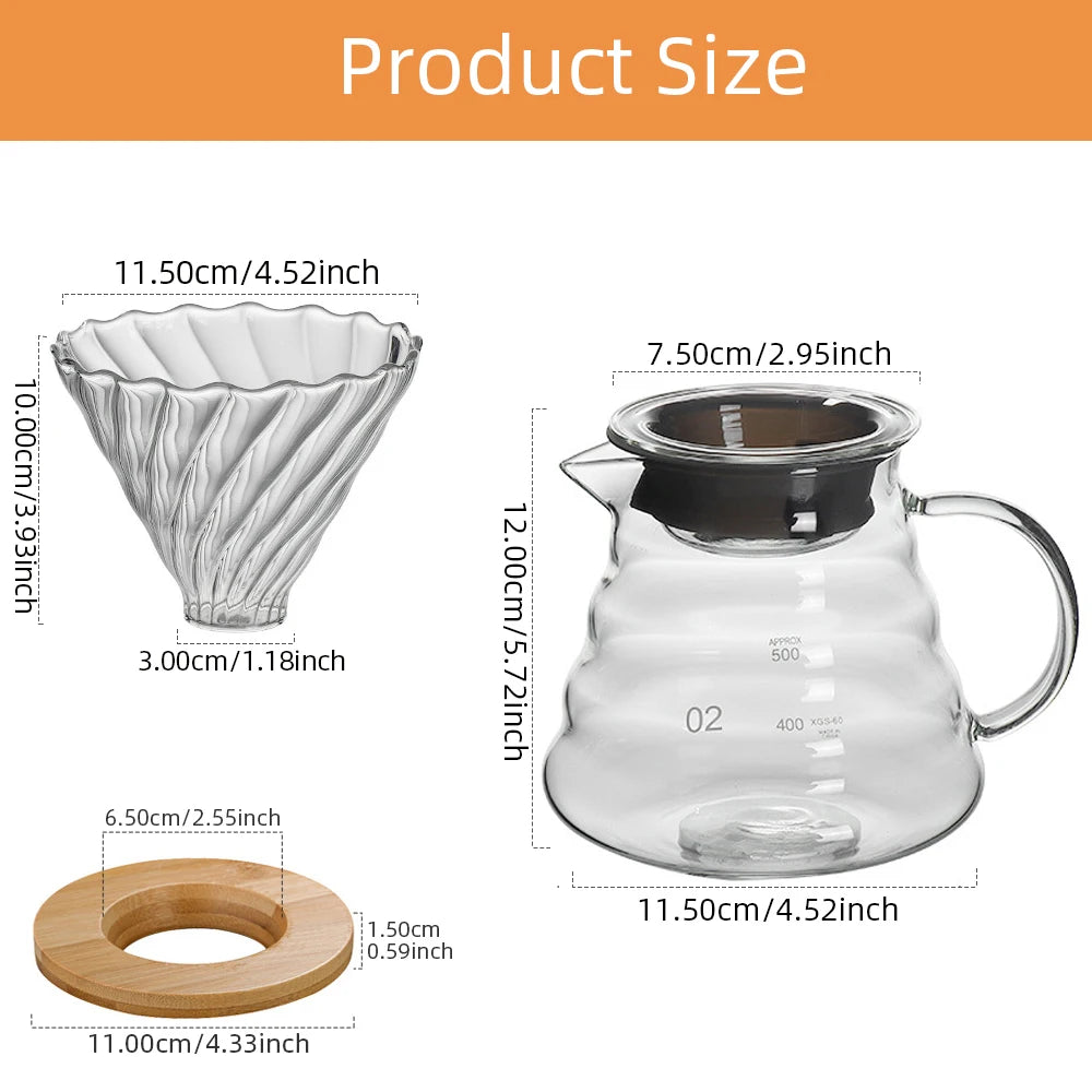 Elegant Glass Coffee Pot Set with Reusable Filter