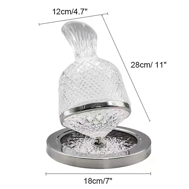 Luxury Crystal Glass 360° Rotating Wine Decanter