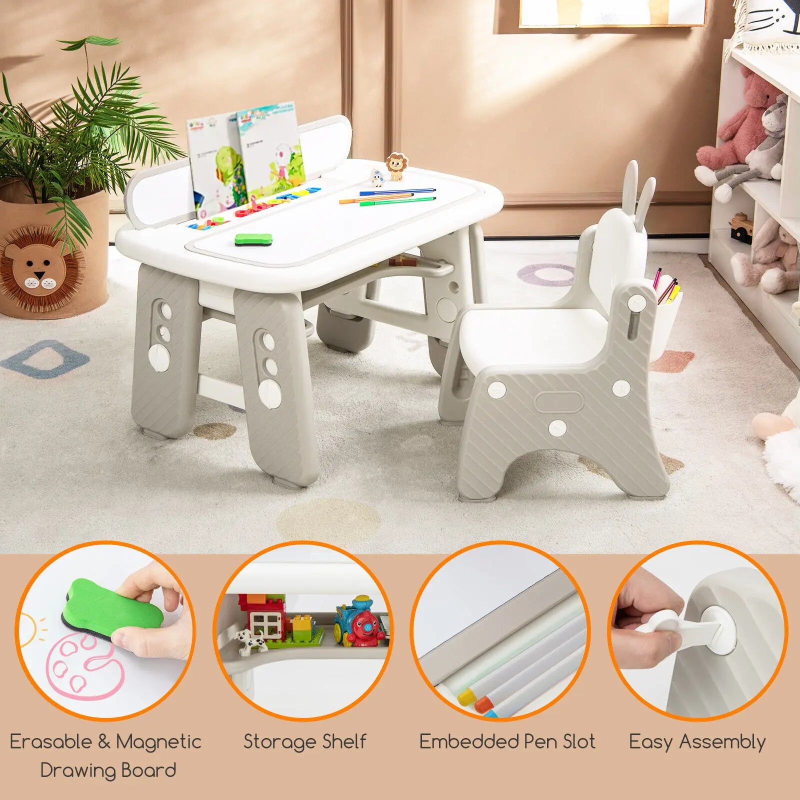 Kids Art Activity Table & Chair Set