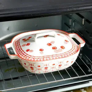 Elegant Ceramic Baking Tray with Lid