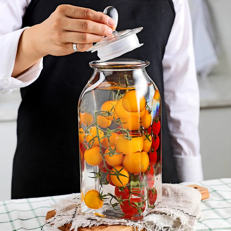 Charming Heart Glass Storage Jars - Sealed Food Containers