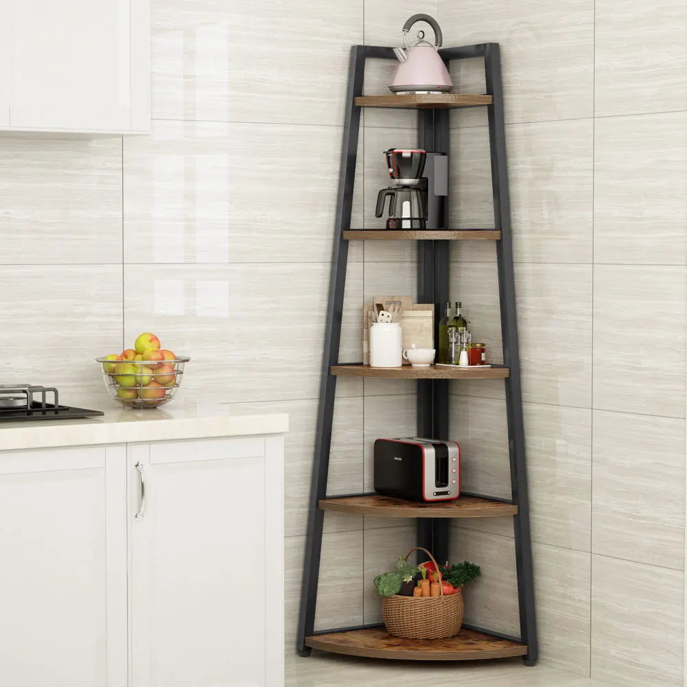 Elegant Corner Bookcase Shelf - Space-Saving Design