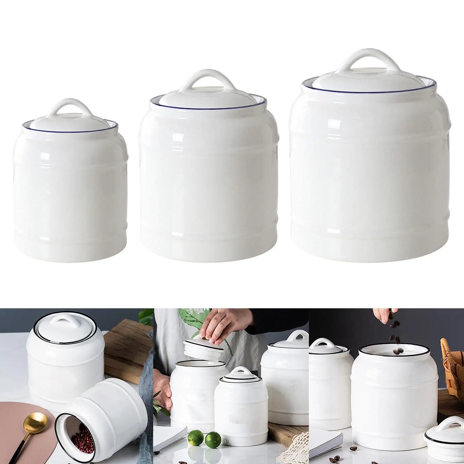 Elegant Ceramic Kitchen Canisters Set