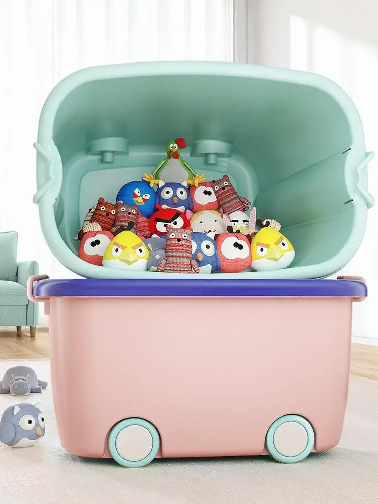 Eco-Friendly Children's Toy Storage Box with Wheels