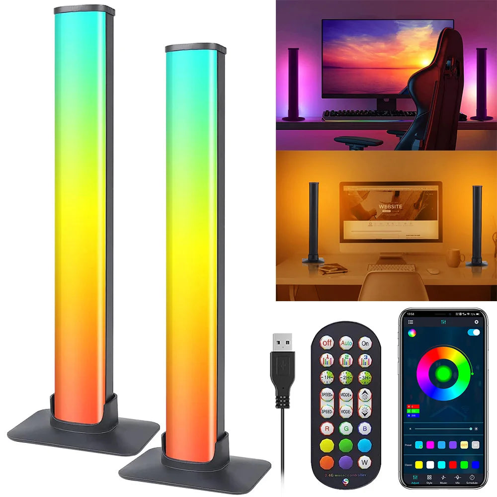 Vibrant RGB Smart LED Light Bars with Music Sync