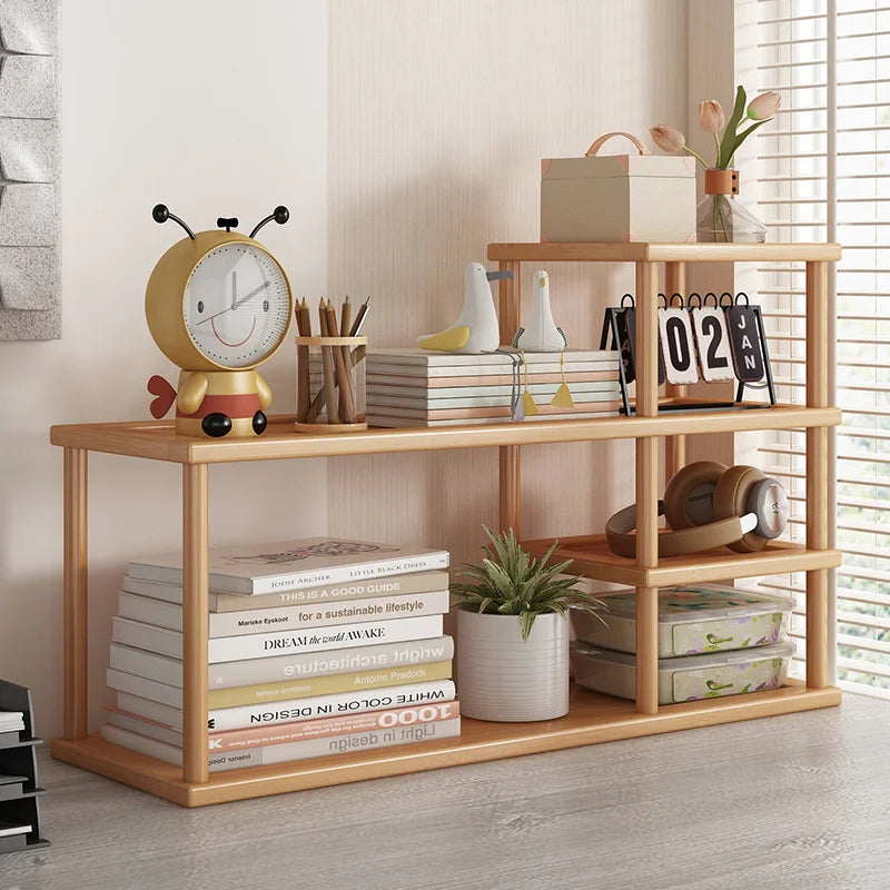 Elegant Bamboo Desktop Bookshelf Organizer