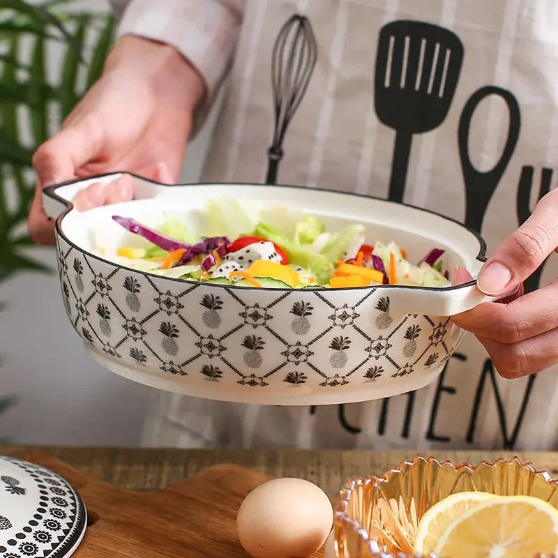 Elegant Ceramic Baking Tray with Lid