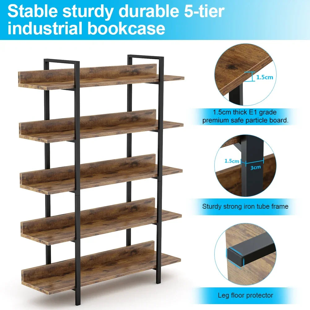 Tier Bookshelf with Iron Frame