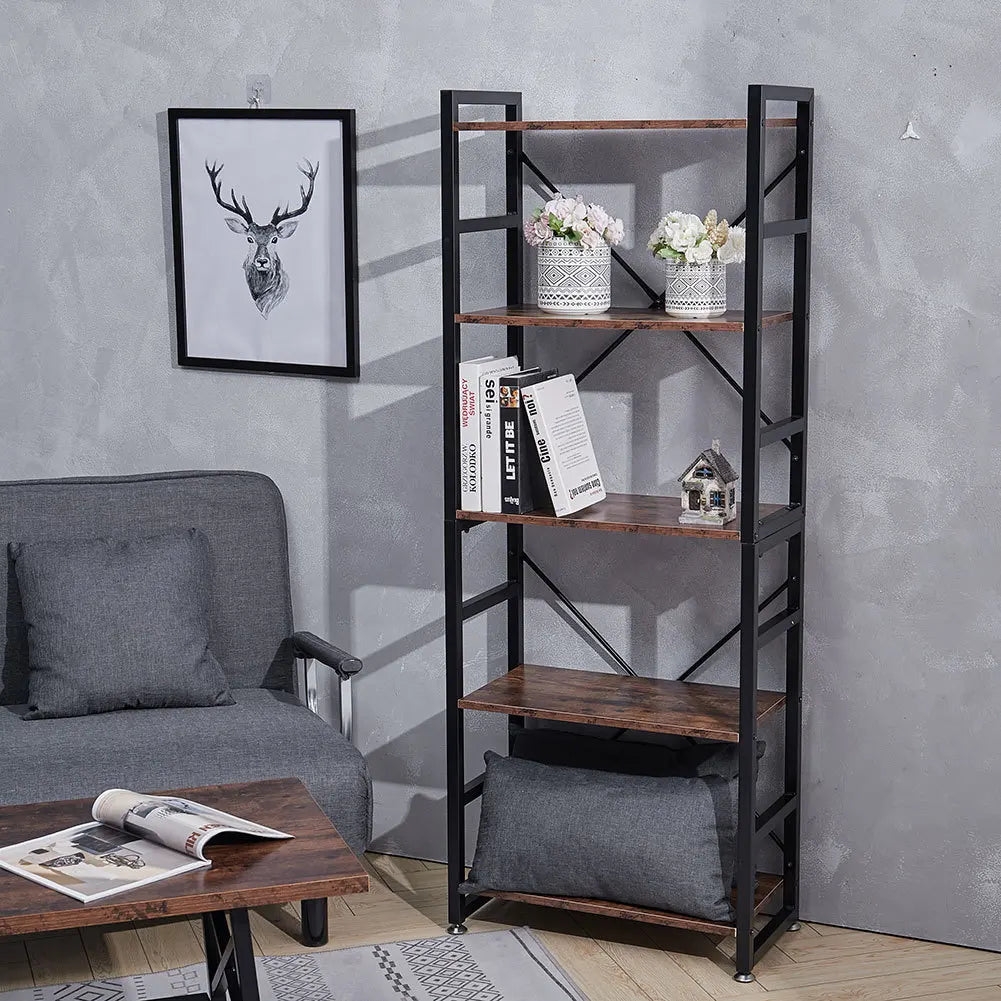 Tier Open Bookshelf Storage Unit