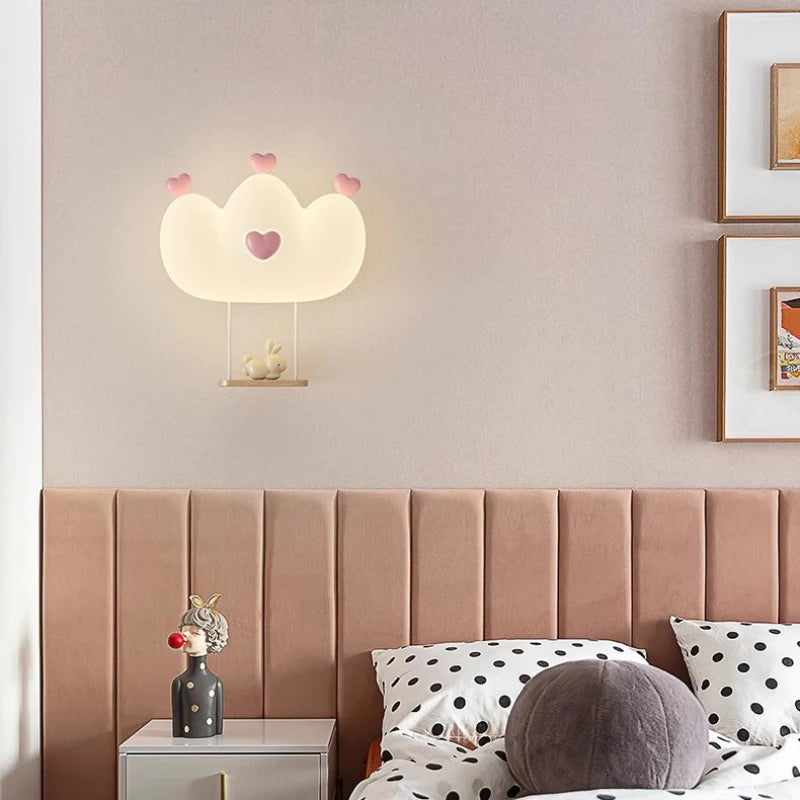 Charming Crown LED Wall Lamp for Kids' Rooms