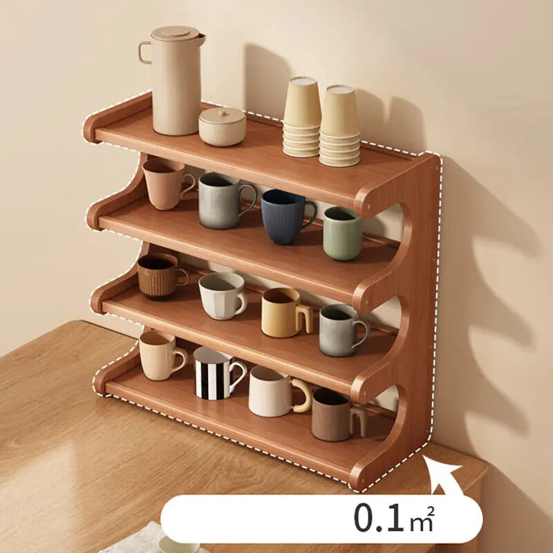 Elegant Bamboo Desktop Organizer Shelf