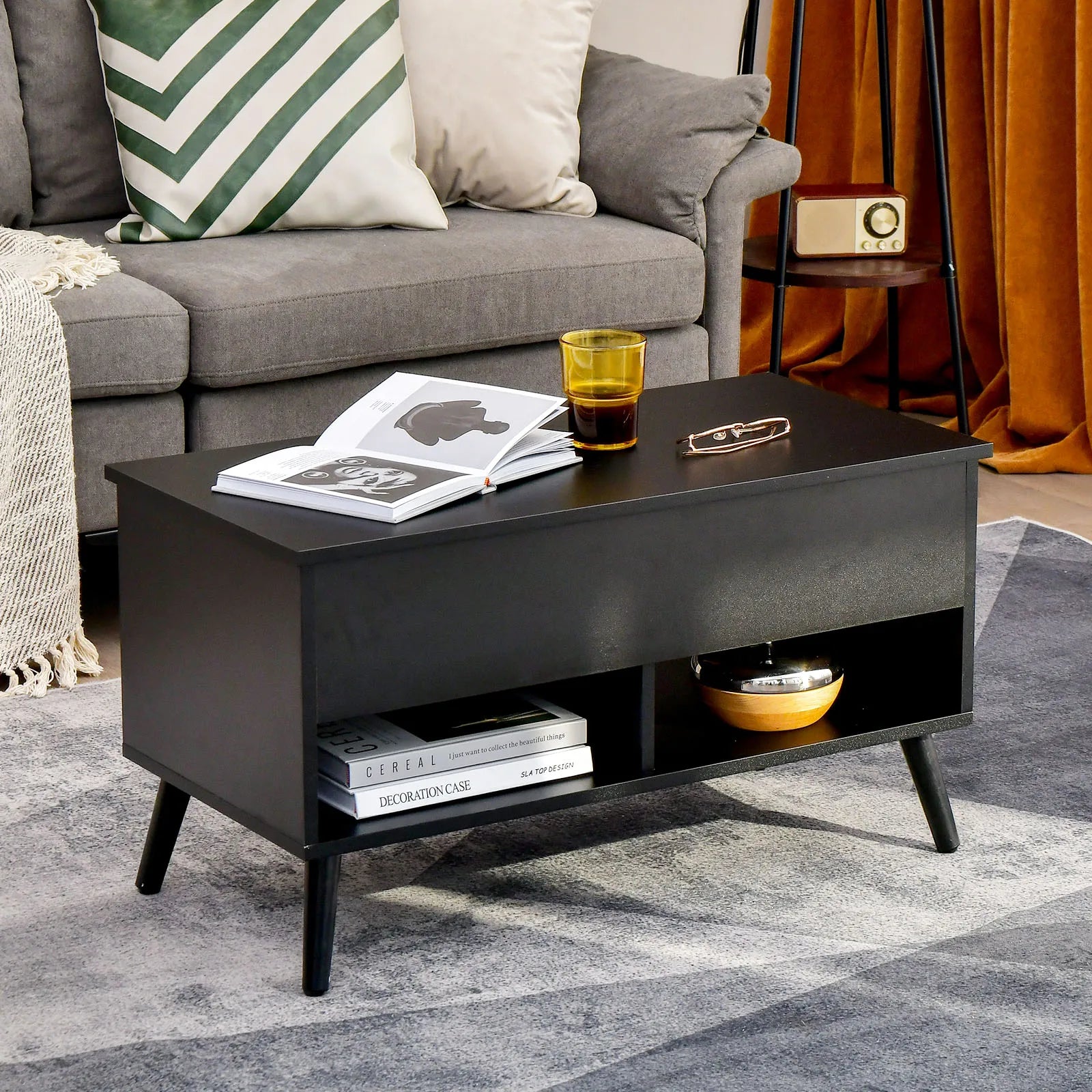 Elegant Lift-Top Coffee Table with Hidden Storage