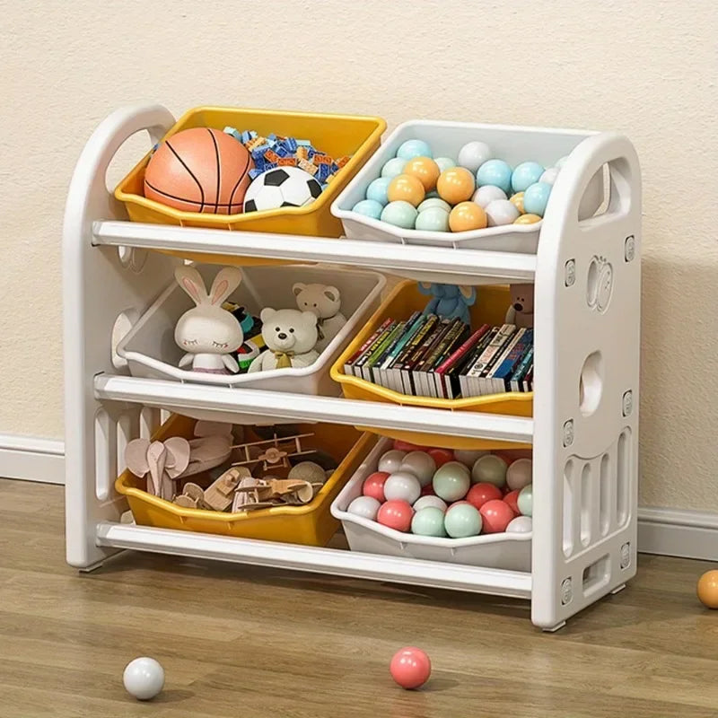 Versatile Kids Organizer Cabinet with Colorful Baskets