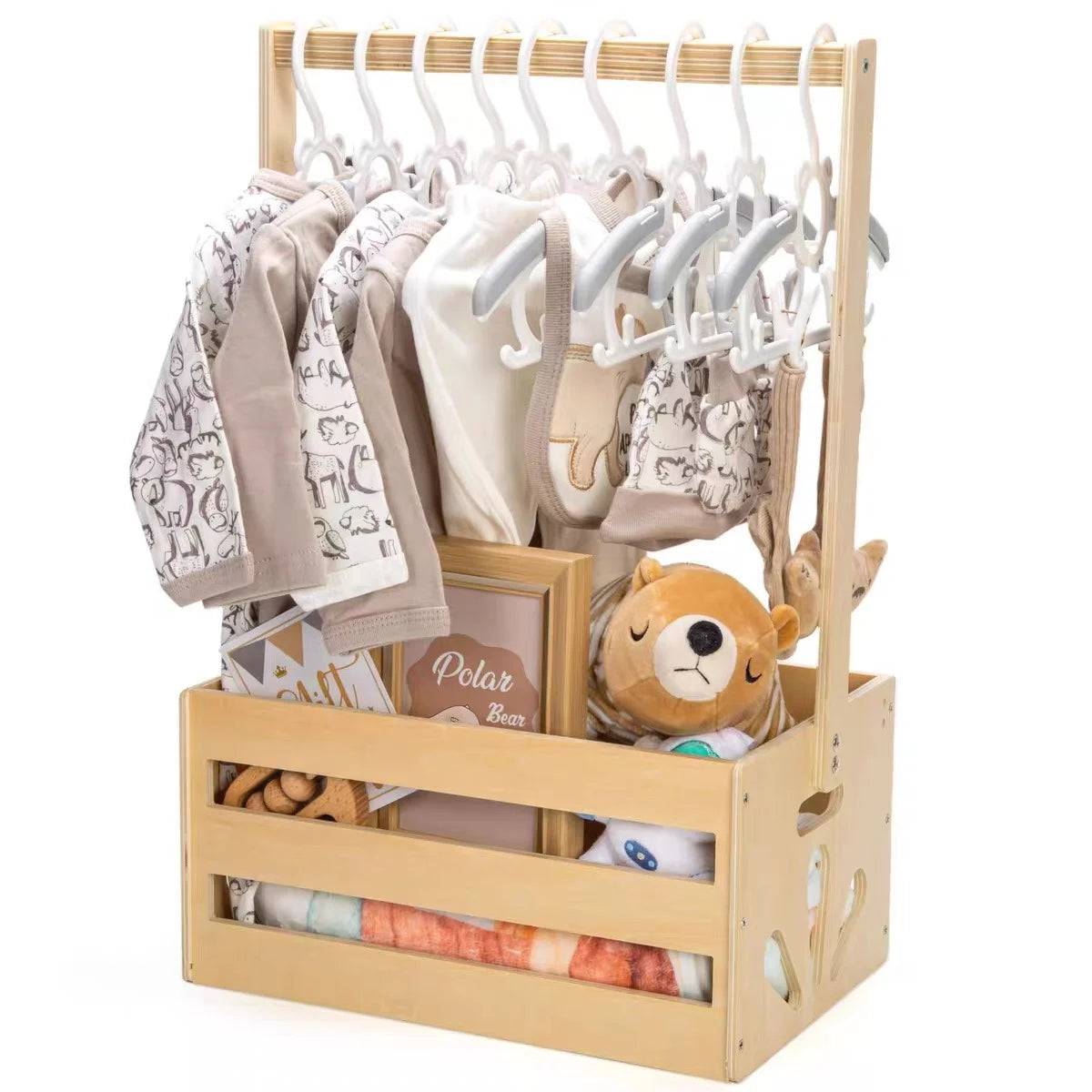 Elegant Wooden Storage Crate for Baby Essentials