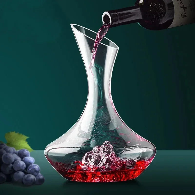 Elegant Crystal Wine Decanter with Artistic Design