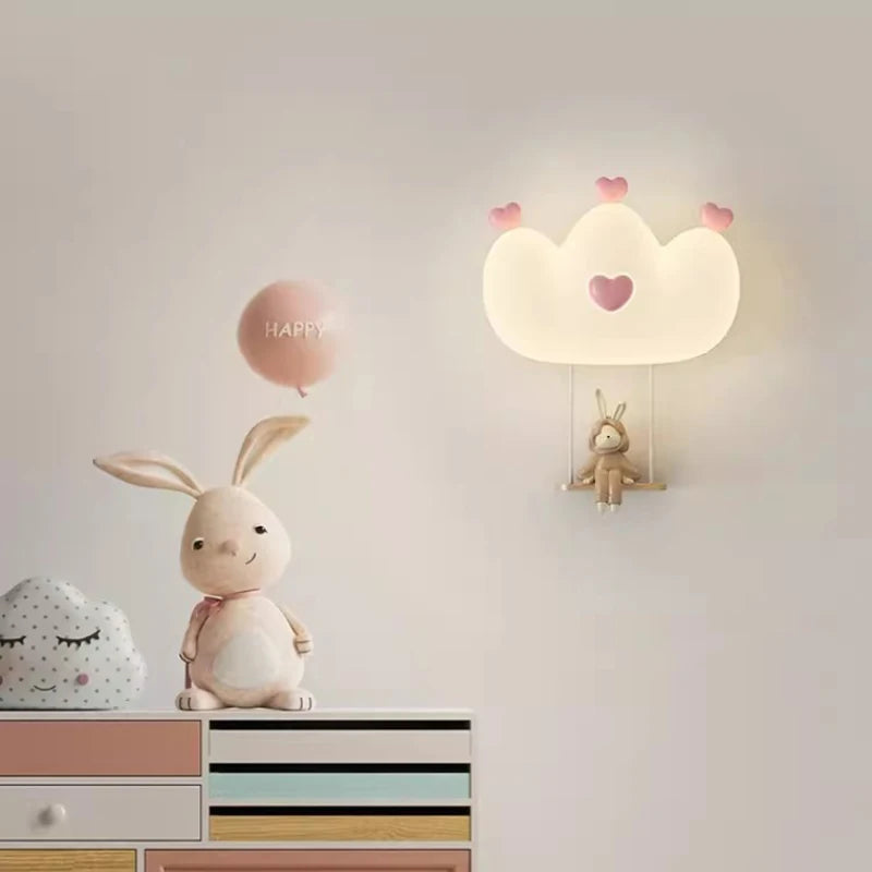 Charming Crown LED Wall Lamp for Kids' Rooms