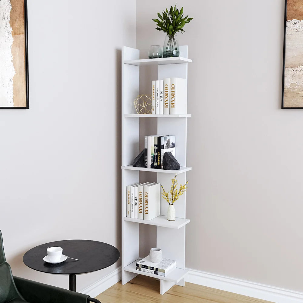 Tier Corner Bookshelf Unit