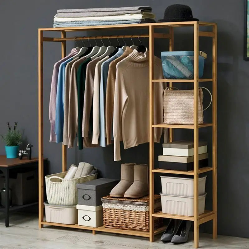 Bamboo Wood Clothing Rack