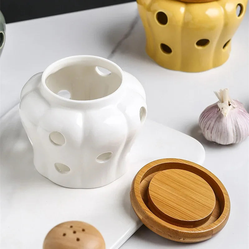 Ceramic Garlic Storage Jar