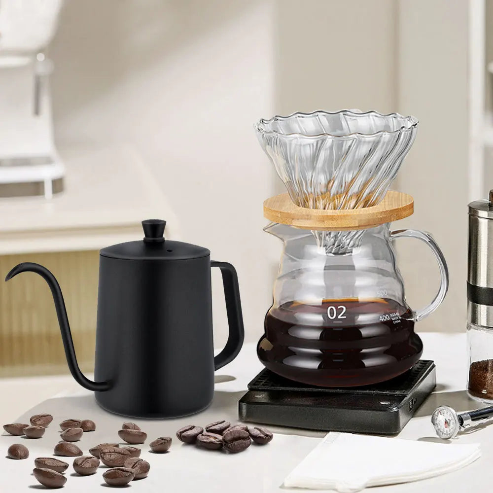 Elegant Glass Coffee Pot Set with Reusable Filter