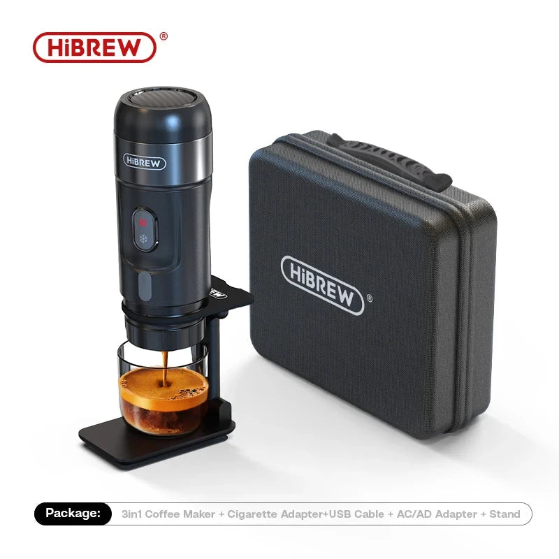 HiBREW Portable Coffee Machine for Car & Home,DC12V  Expresso Coffee Maker Fit Nexpresso Dolce  Pod Capsule  Coffee Powder H4A