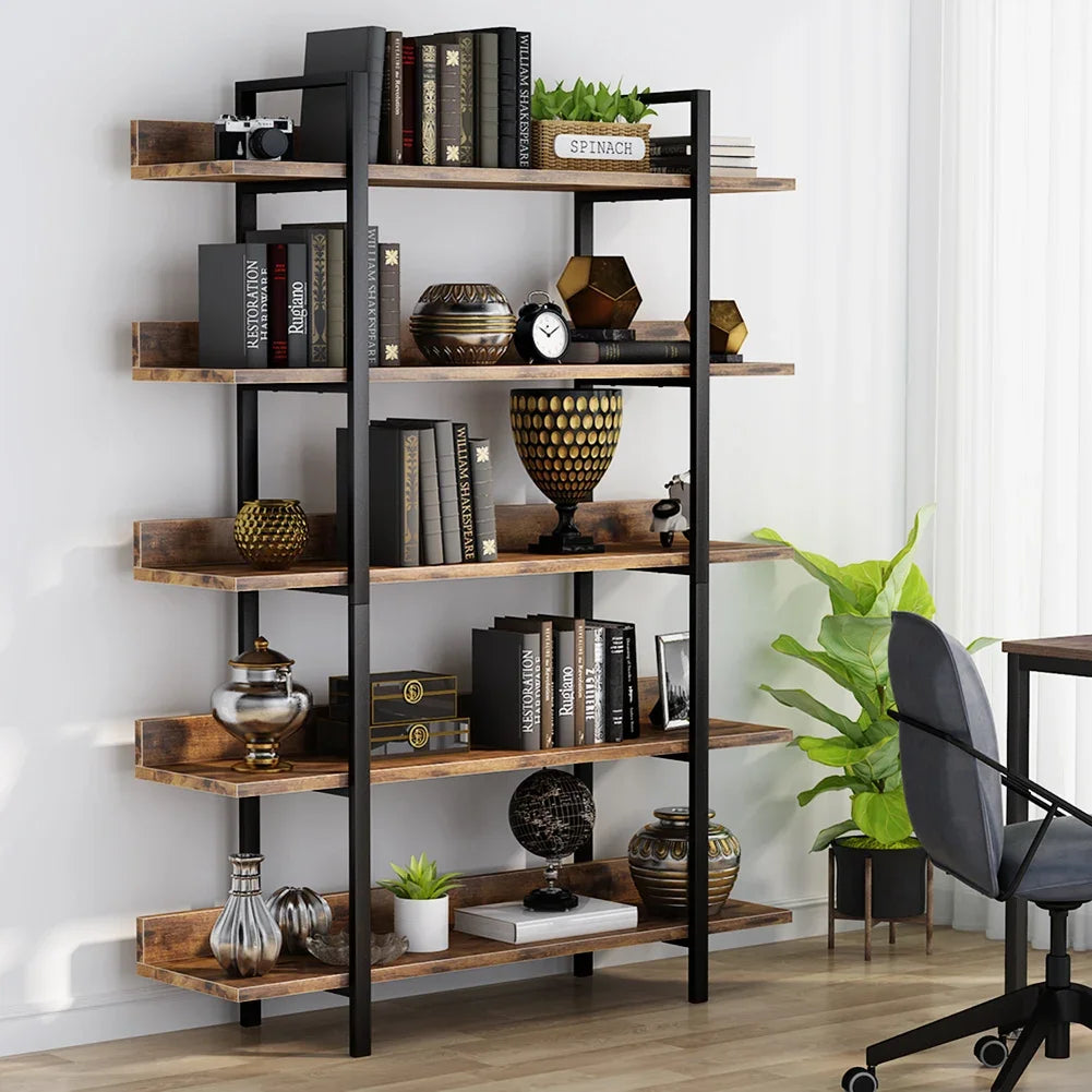 Tier Bookshelf with Iron Frame