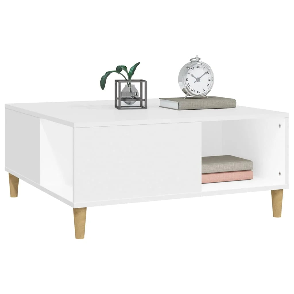 Elegant White Coffee Table with Ample Storage