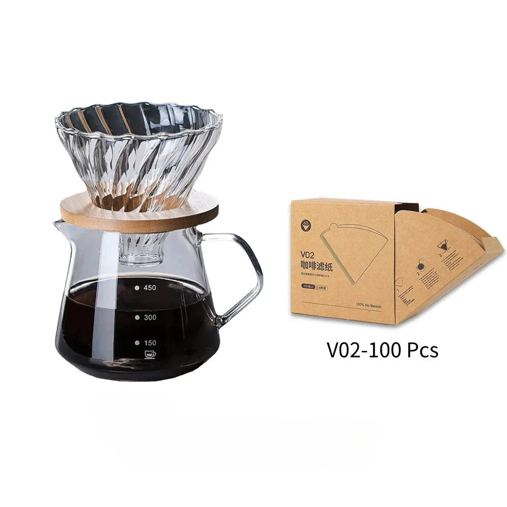 Pour Over Coffee Maker Set Glass